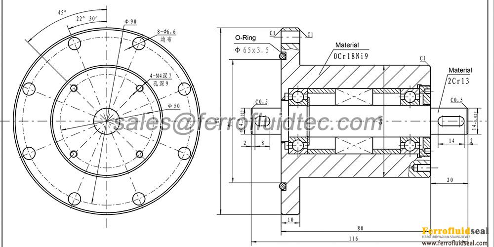 Magnetic Fluid Feedthrough Drawing